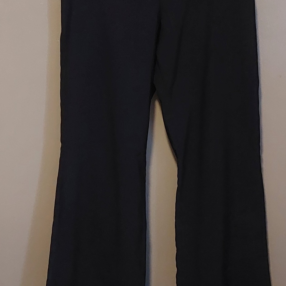 This Vintage Y2K Dots Clothing Store Women's Black Wide Leg flare Dress Pants